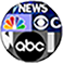 Round icon of media logos